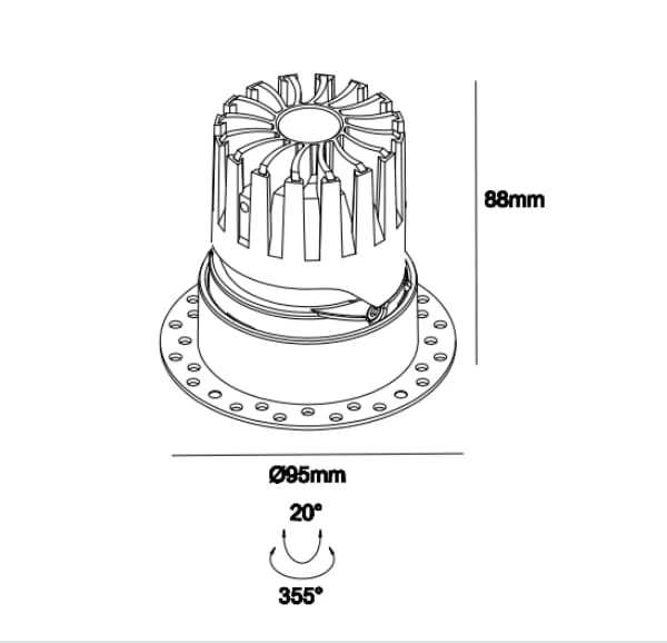 sincerelux sd0064  downlight antiglare recessed